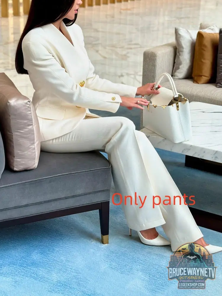 Ensemble Blazer Pantalon Taille Haute Couleur Unie - Pants / XS - Ensemble Femme