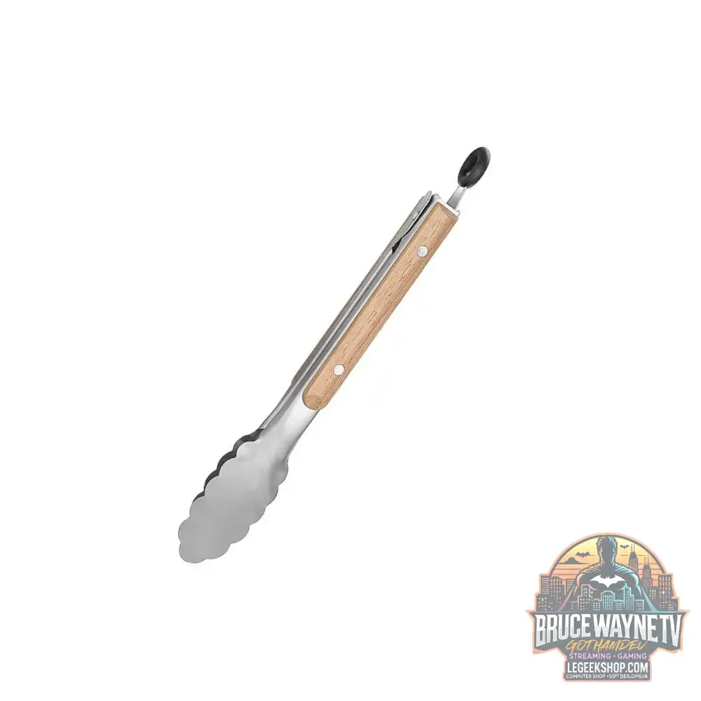 🔥 Pince de Cuisine BBQ Leeseph – Inox & Bois de Chêne | 5 Tailles Disponibles - Legeekshop