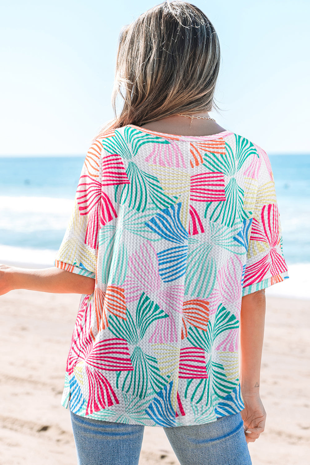 Pink Bowknot Printed Waffle — Tops/Tops & Tees, vue 5, LeGeekShop