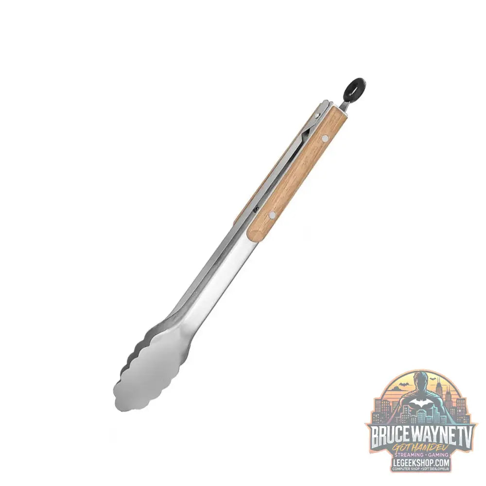 🔥 Pince de Cuisine BBQ Leeseph – Inox & Bois de Chêne | 5 Tailles Disponibles - Legeekshop