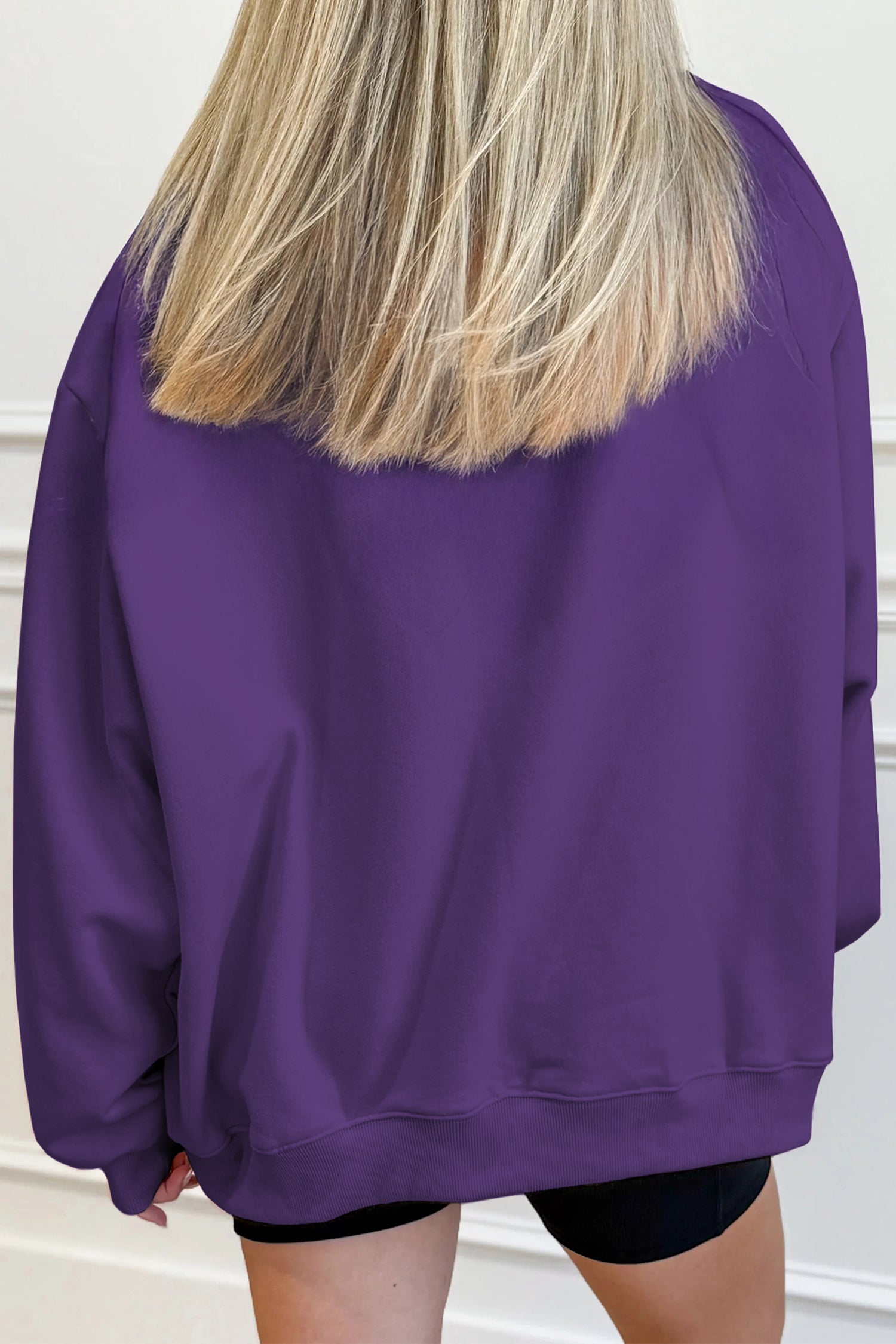 Gray Solid Color Oversized Mock Neck Sweatshirt