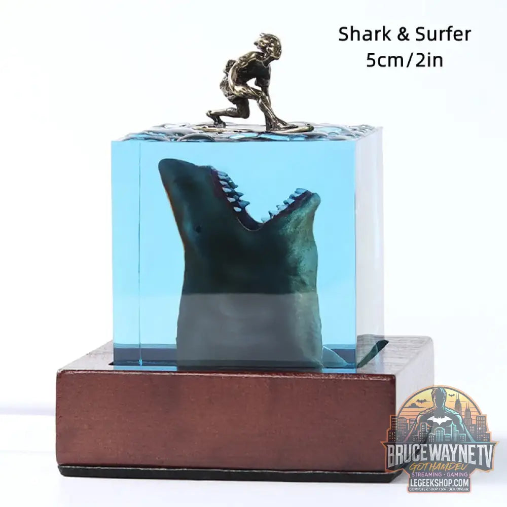 Figurines d’organismes marins algues requins décorations d’art de table plongeur tortue marine veilleuse en résine