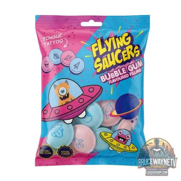 Flying Saucers Bubble Gum Flavoured Filling gaufrettes de bonbons fourrées à la poudre de bonbons de 40g (Paquet de 24)