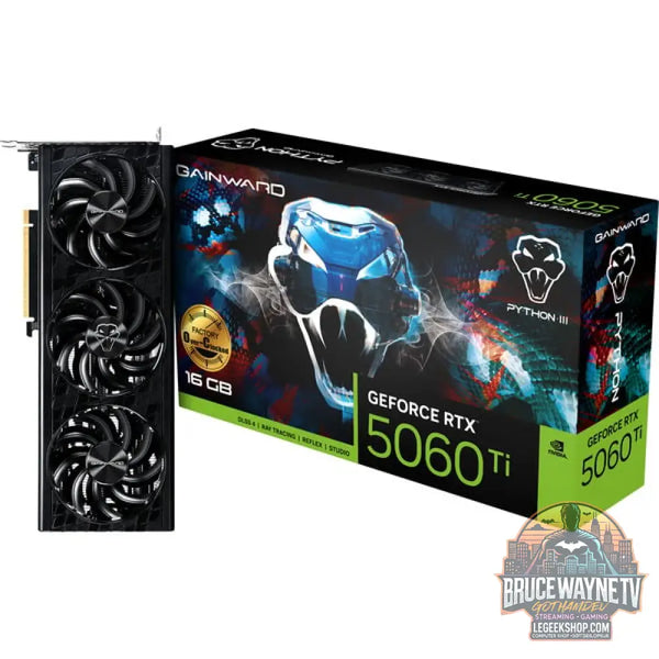 Gainward GeForce RTX 5060 Ti Python III OC 16GB, carte graphique DLSS 4, 3x DisplayPort, 1x HDMI 2.1 - Gainward