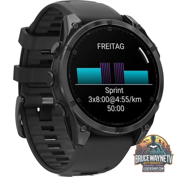 Garmin fēnix 8 - 47 mm, AMOLED, Smartwatch Schwarz/Schiefergrau, Silikon-Armband, Edelstahl - Garmin
