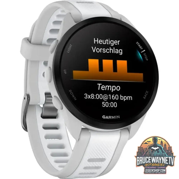 Garmin Forerunner 165, Smartwatch weiß/hellgrau, 43 mm, Silikon-Armband - Garmin