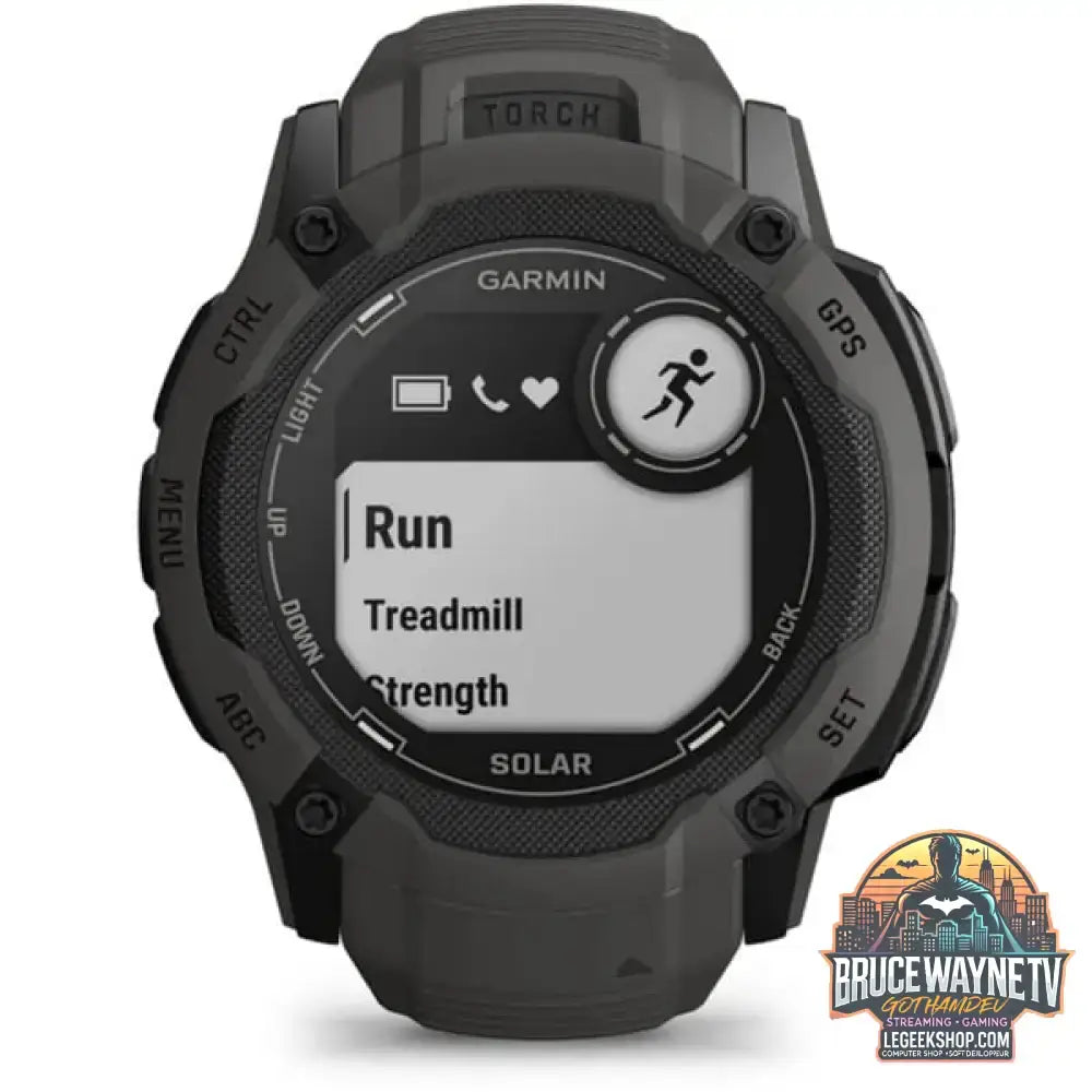 Garmin Instinct 2X Solar, Smartwatch dunkelgrau, 55 mm, Silikon-Armband - Garmin - vue 3