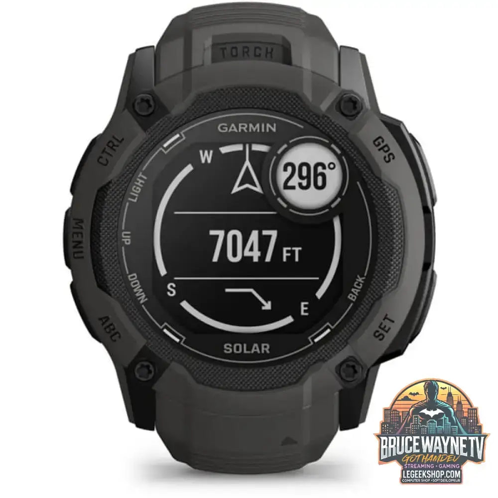 Garmin Instinct 2X Solar, Smartwatch dunkelgrau, 55 mm, Silikon-Armband - Garmin - vue 9