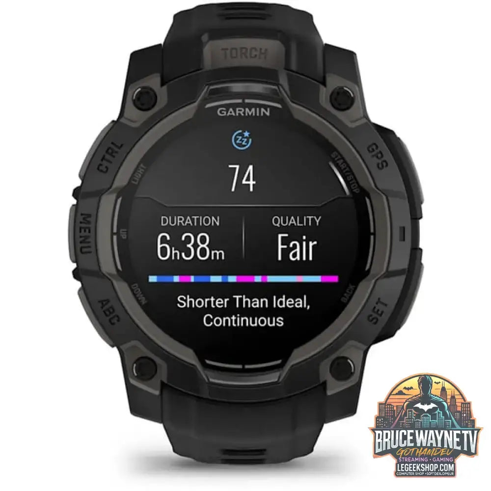 Garmin Instinct 3 - 45 mm, AMOLED, Smartwatch Black, Silikon-Armband - Garmin - vue 7