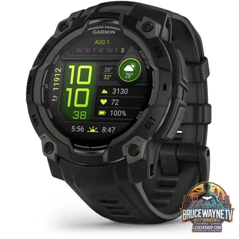 Garmin Instinct 3 - 45 mm, AMOLED, Smartwatch Black, Silikon-Armband - Garmin - vue 13