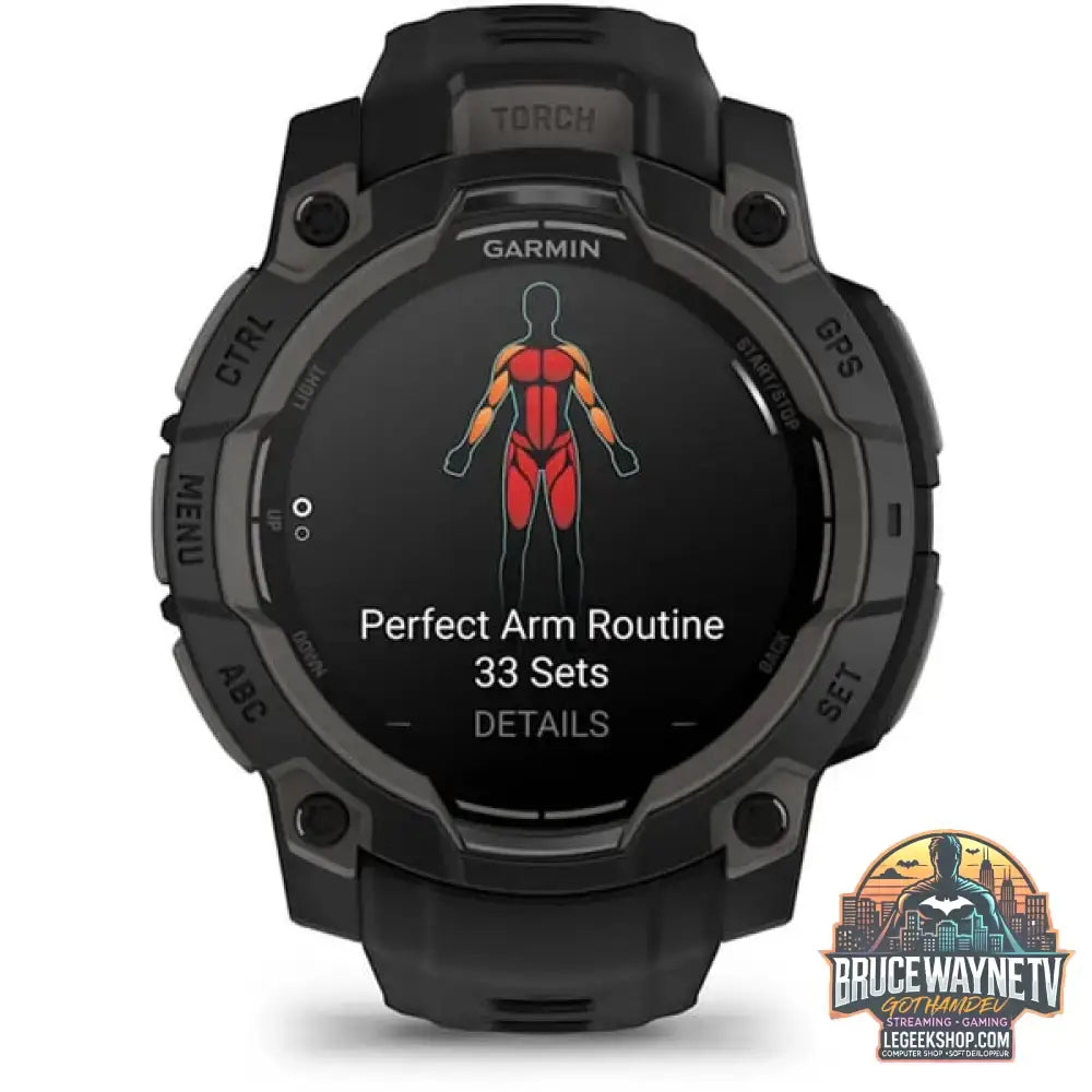 Garmin Instinct 3 - 45 mm, AMOLED, Smartwatch Black, Silikon-Armband - Garmin - vue 2