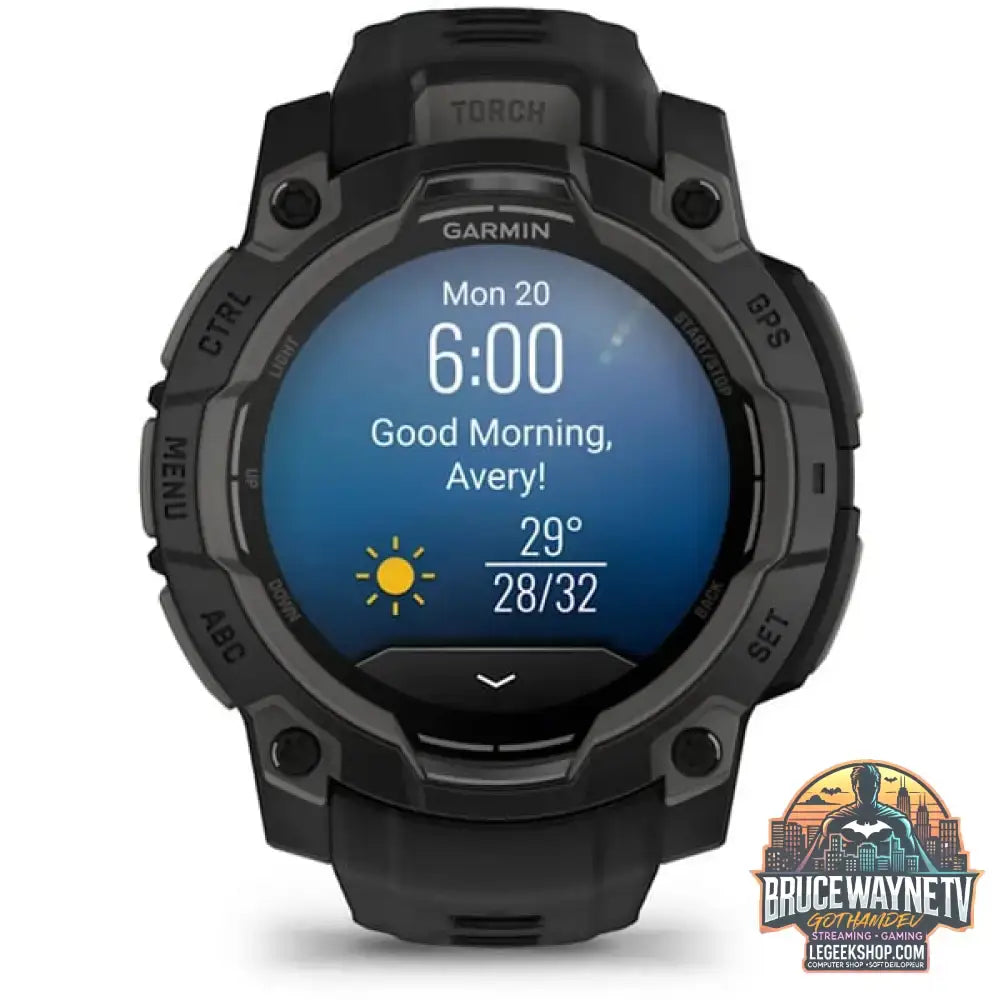 Garmin Instinct 3 - 45 mm, AMOLED, Smartwatch Black, Silikon-Armband - Garmin - vue 8