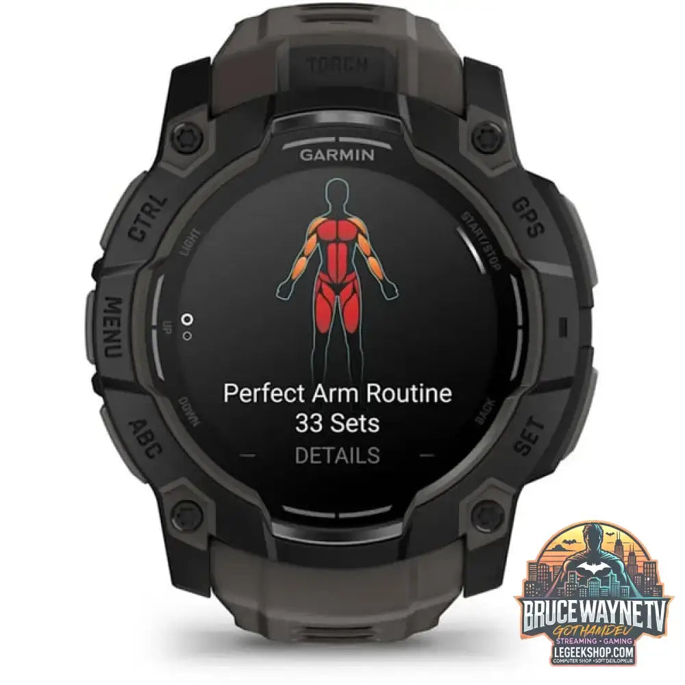 Garmin Instinct 3 - 50 mm, AMOLED, Smartwatch Black, Silikon-Armband - Garmin - vue 2