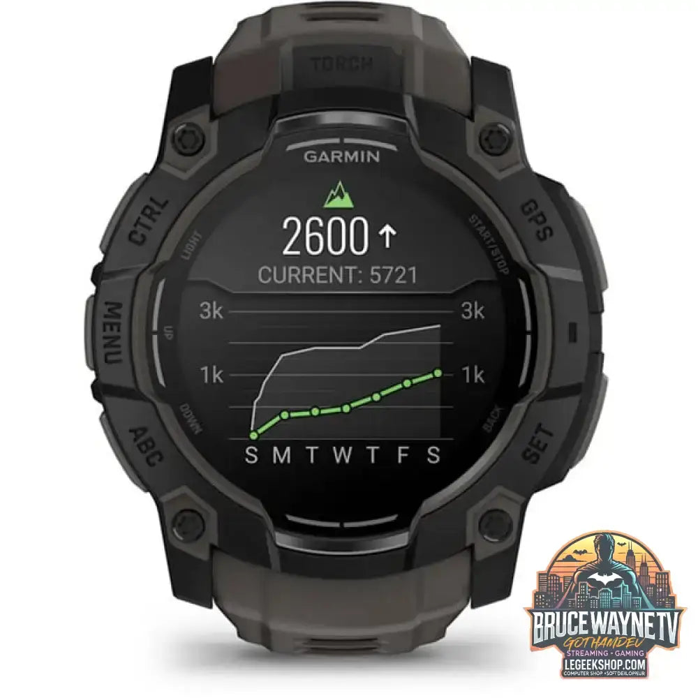 Garmin Instinct 3 - 50 mm, AMOLED, Smartwatch Black, Silikon-Armband - Garmin - vue 6