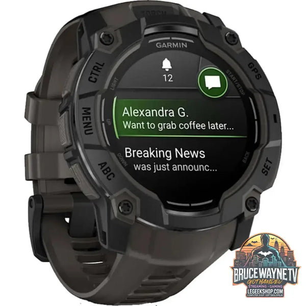 Garmin Instinct 3 - 50 mm, AMOLED, Smartwatch Black, Silikon-Armband - Garmin
