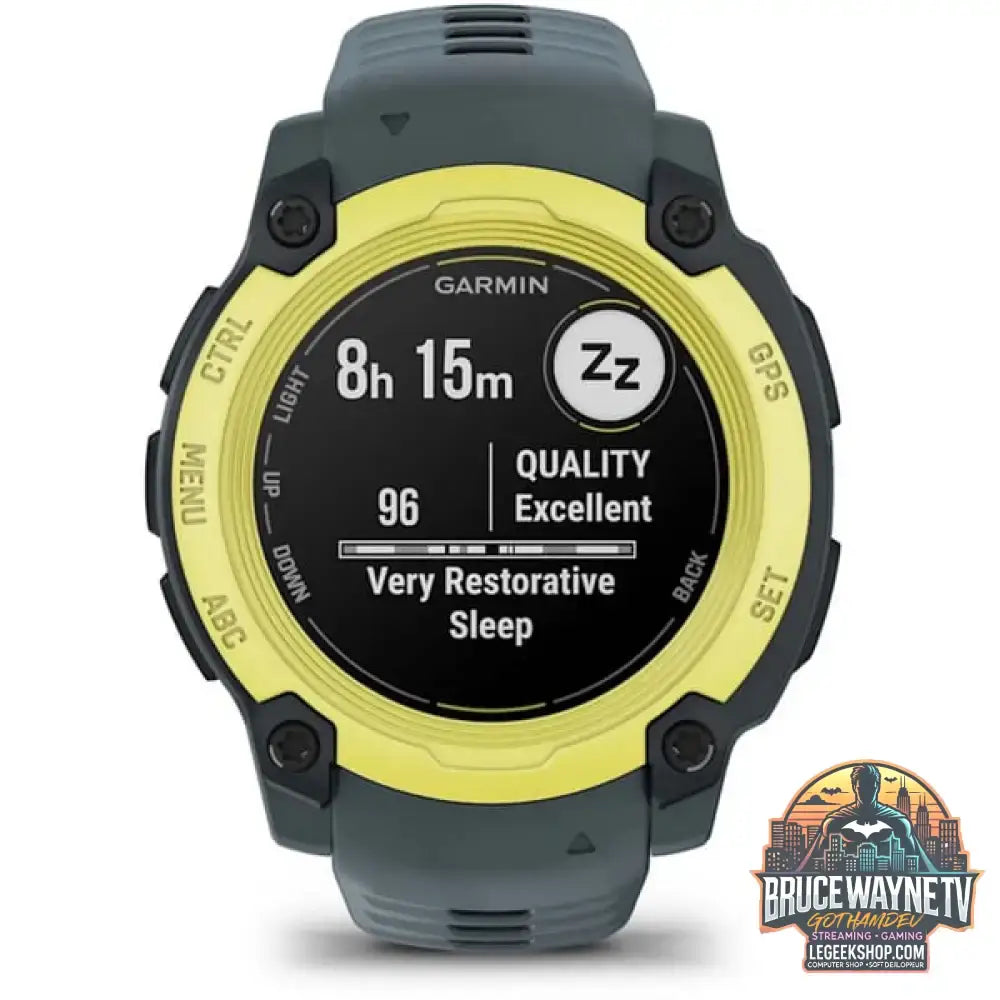 Garmin Instinct E, Smartwatch dunkelgrau/limette, 40 mm, Silikon-Armband - Garmin - vue 3