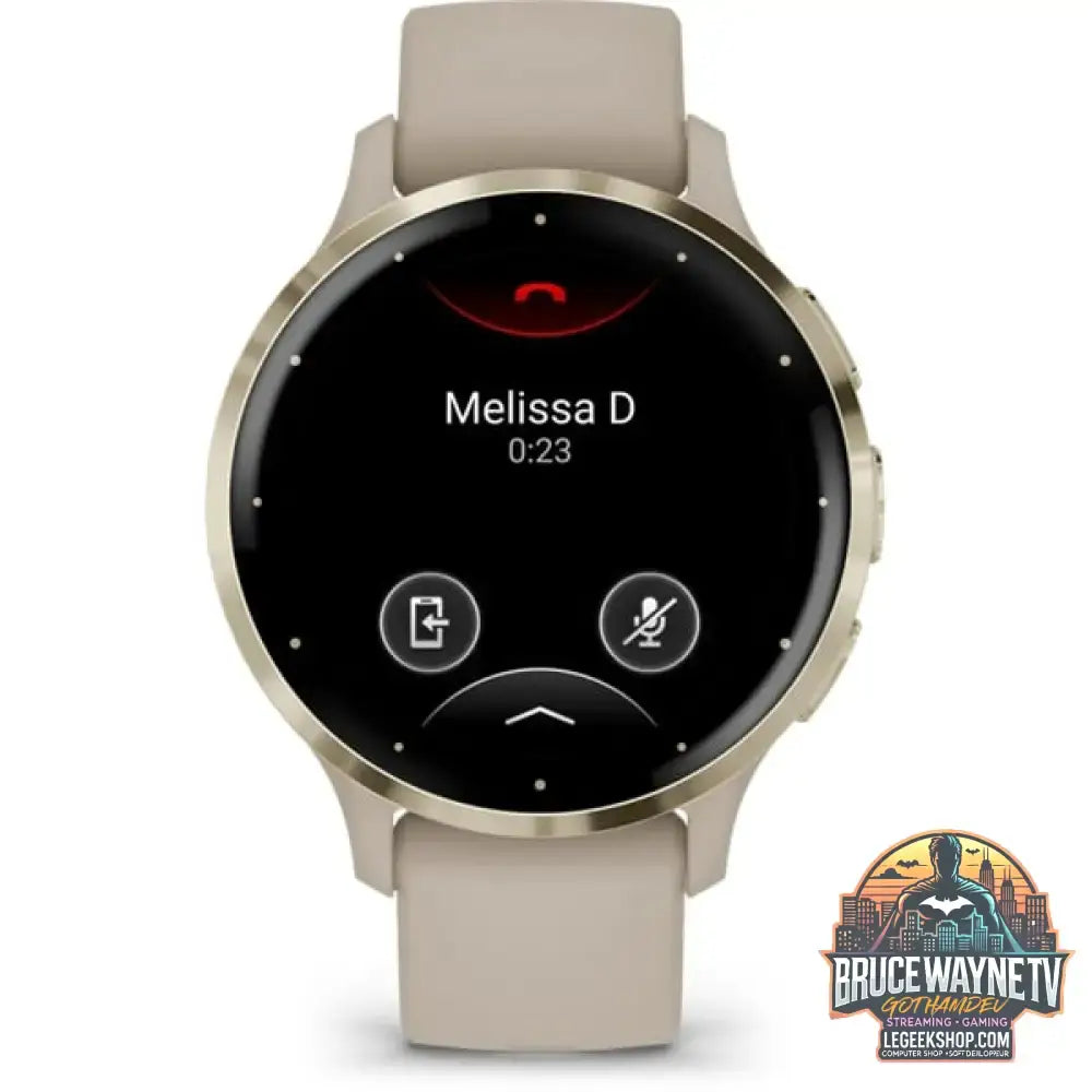 Garmin Venu 3S, Smartwatch beige/gold, 41 mm, schwarzes Silikon-Armband - Garmin - vue 4