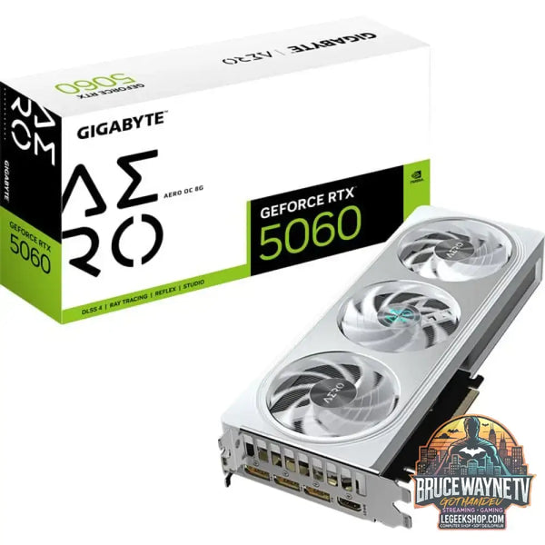 GIGABYTE GeForce RTX 5060 AERO OC 8G, carte graphique DLSS 4, 3x DisplayPort, 1x HDMI 2.1 - GIGABYTE