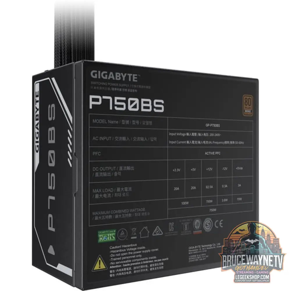 GIGABYTE GP-P750BS, alimentation PC - GIGABYTE - vue 6