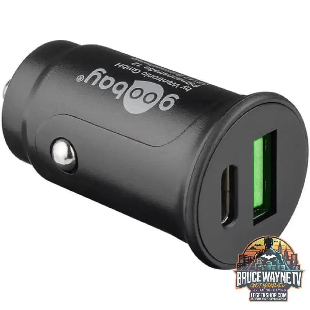 goobay Dual-USB Auto Schnellladegerät USB-C PD schwarz, Power Delivery - goobay - vue 3
