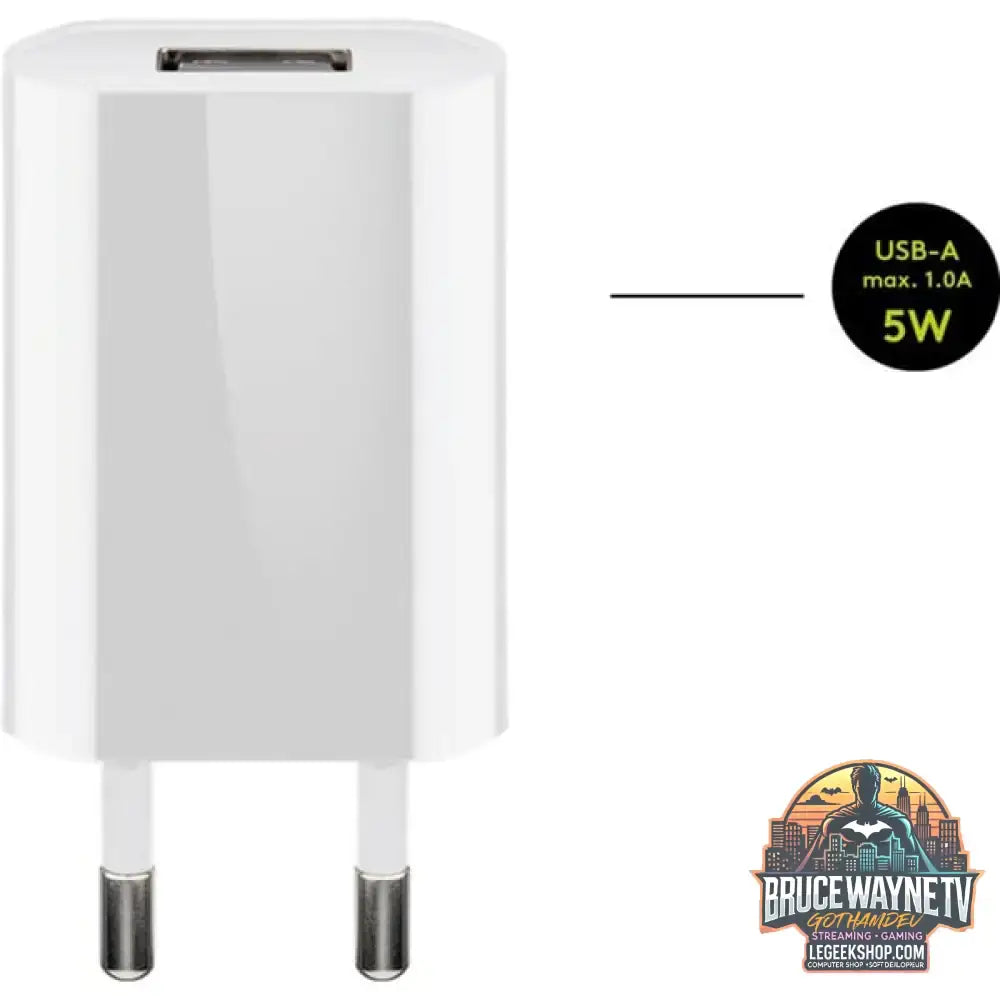 goobay USB-C Ladeset 5 Watt, Ladegerät weiß, 1 Meter Kabel USB-A > USB-C - goobay - vue 6
