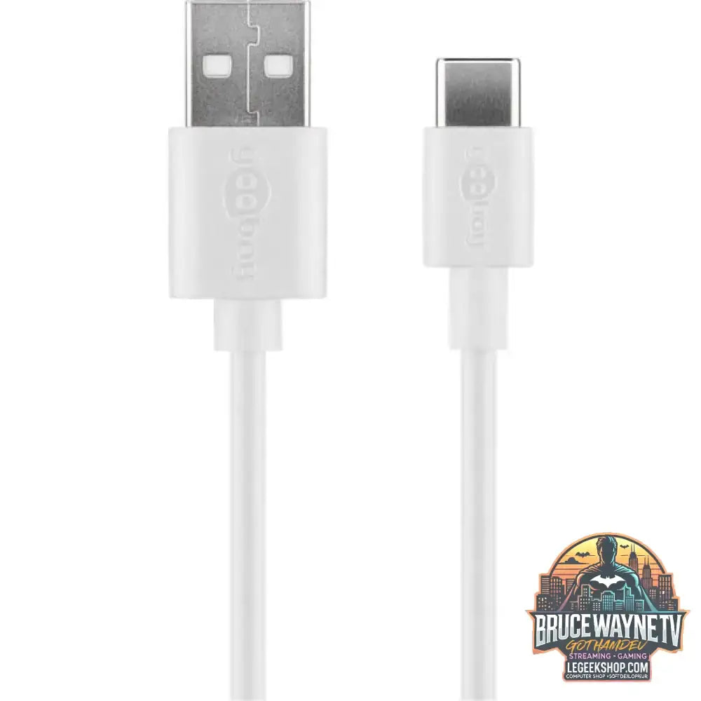 goobay USB-C Ladeset 5 Watt, Ladegerät weiß, 1 Meter Kabel USB-A > USB-C - goobay - vue 5