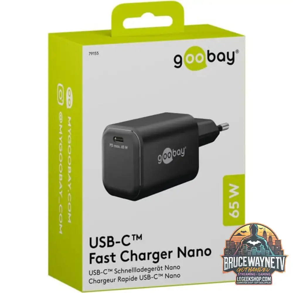goobay USB-C PD GaN Schnelladegerät Nano 65 W schwarz - goobay - vue 9