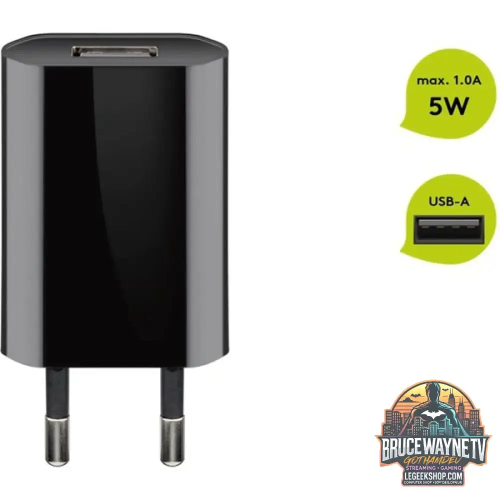 goobay USB-Ladegerät 1 A (5W) schwarz schwarz - goobay - vue 4