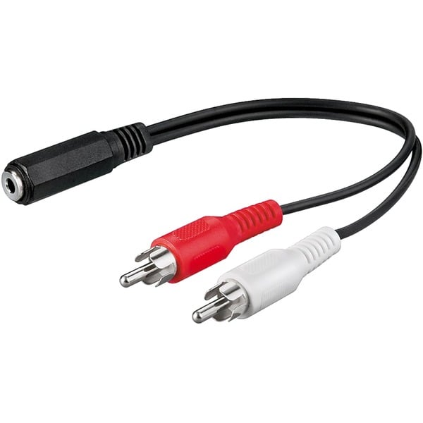 goobay Adapter jack Buchse 3pin > 2x Stecker - goobay