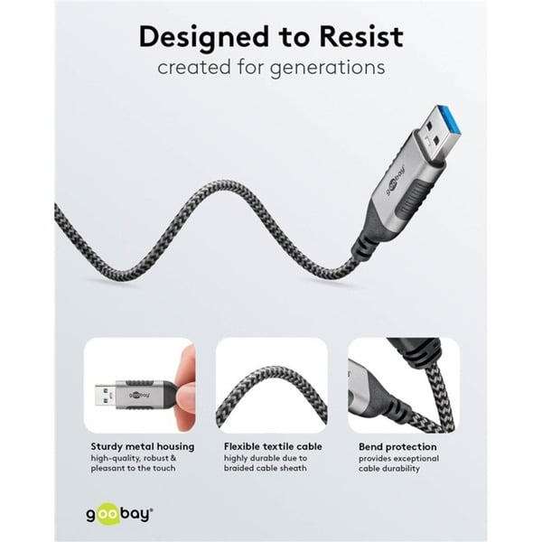 goobay Ethernet-Adapterkabel USB-A 3.2 Gen1 > RJ-45, Slim - goobay - vue 10