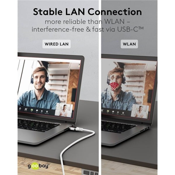 goobay Ethernet-Adapterkabel USB-C 3.2 Gen2 > RJ-45, Slim - goobay - vue 14