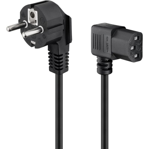 goobay Netzkabel avec abgewinkeltem Schutzkontakt - goobay