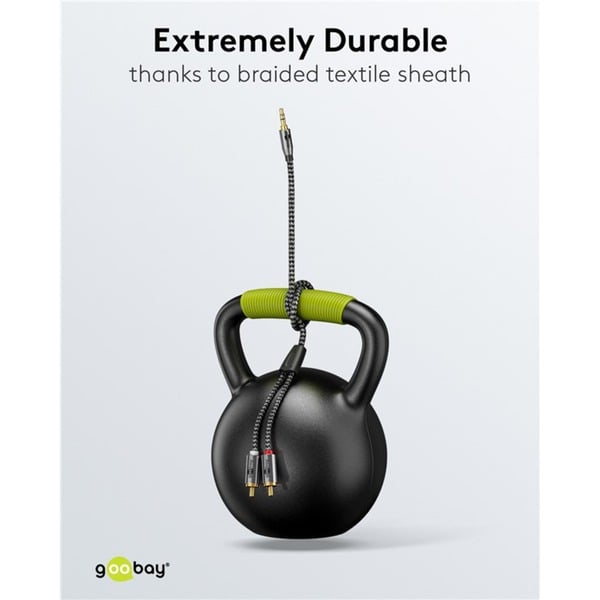goobay Plus Audio Adapterkabel AUX 3,5mm jack > Stereo-Cinch Stecker - goobay - vue 12