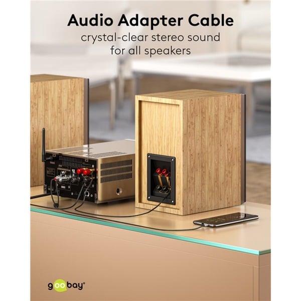 goobay Plus Audio Adapterkabel AUX 3,5mm jack > Stereo-Cinch Stecker - goobay - vue 13
