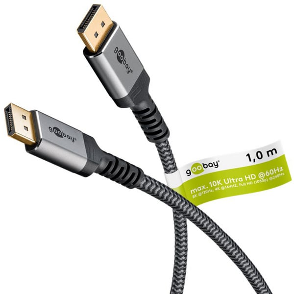 goobay Plus DisplayPort 2.0/2.1 câble, 8K @ 144Hz, 54 Gbit/s - goobay - vue 5