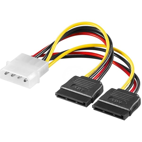 goobay Stromadapter 5,25" auf 2x 15-Pin SATA - goobay