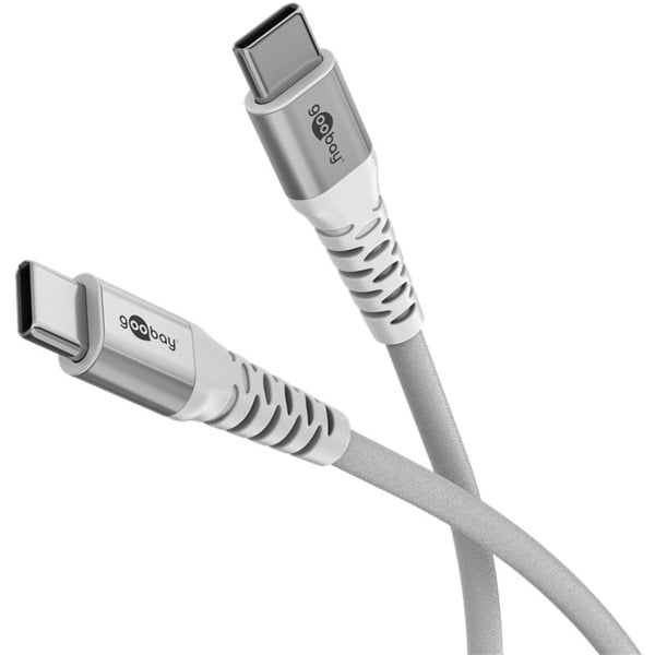 goobay Supersoftes USB 2.0 Textilkabel, USB-C Stecker > USB-C Stecker - goobay