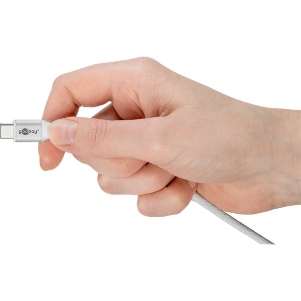 goobay Supersoftes USB 2.0 Textilkabel, USB-C Stecker > USB-C Stecker - goobay - vue 3