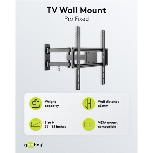goobay TV-Wandsupport Basic FULLMOTION (M) - goobay - vue 8