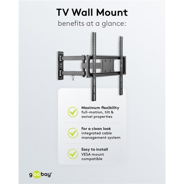 goobay TV-Wandsupport Basic FULLMOTION (M) - goobay - vue 9