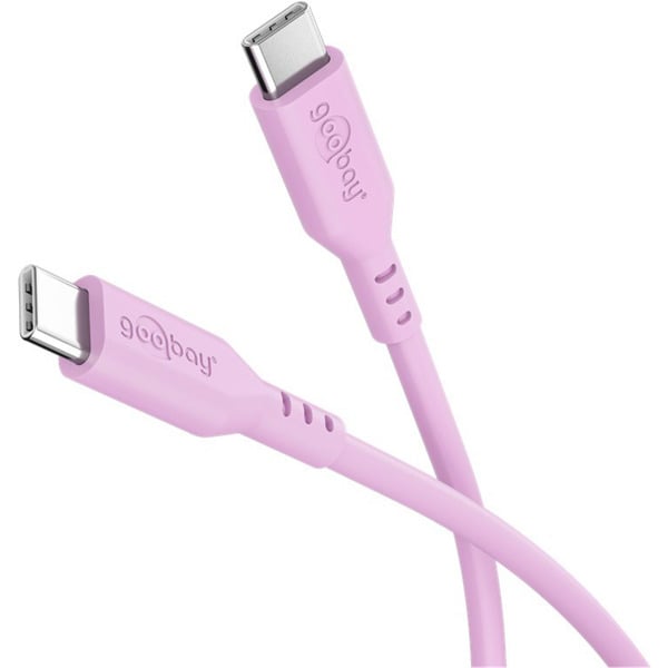 goobay USB 2.0 Silikonkabel pink, USB-C Stecker > USB-C Stecker - goobay - vue 5
