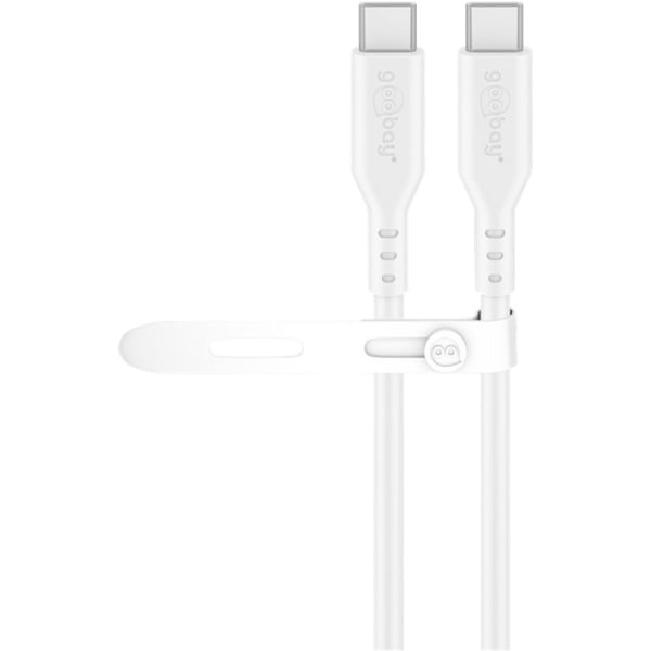goobay USB 2.0 Silikonkabel blanc, USB-C Stecker > USB-C Stecker - goobay