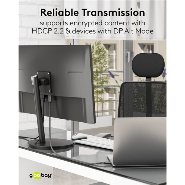 goobay USB Adapterkabel, USB-C Stecker > DisplayPort Stecker, 4K 60Hz - goobay - vue 9