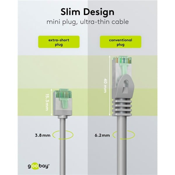 goobay Ultraflexibles Cat.8.1 Patchkabel slim, U/FTP - goobay - vue 6