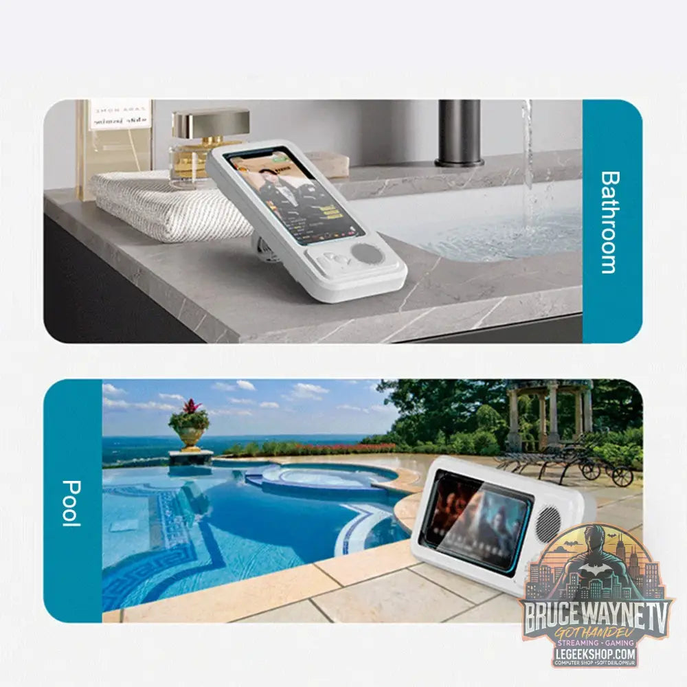 Haut-parleur Bluetooth Douche IPX4 avec Support Téléphone – Z07 - White - Haut-parleur Bluetooth