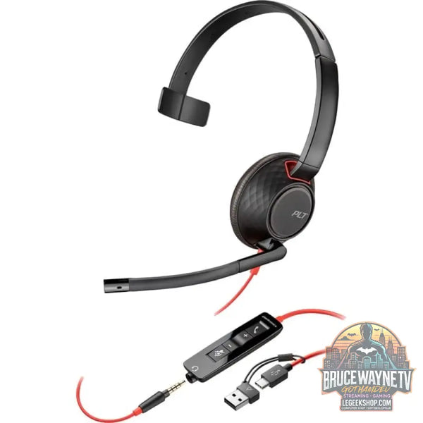 HP Poly Blackwire 5210 Monaural USB-C-Headset +3,5-mm-Stecker +USB-C/A-Adapter noir - HP