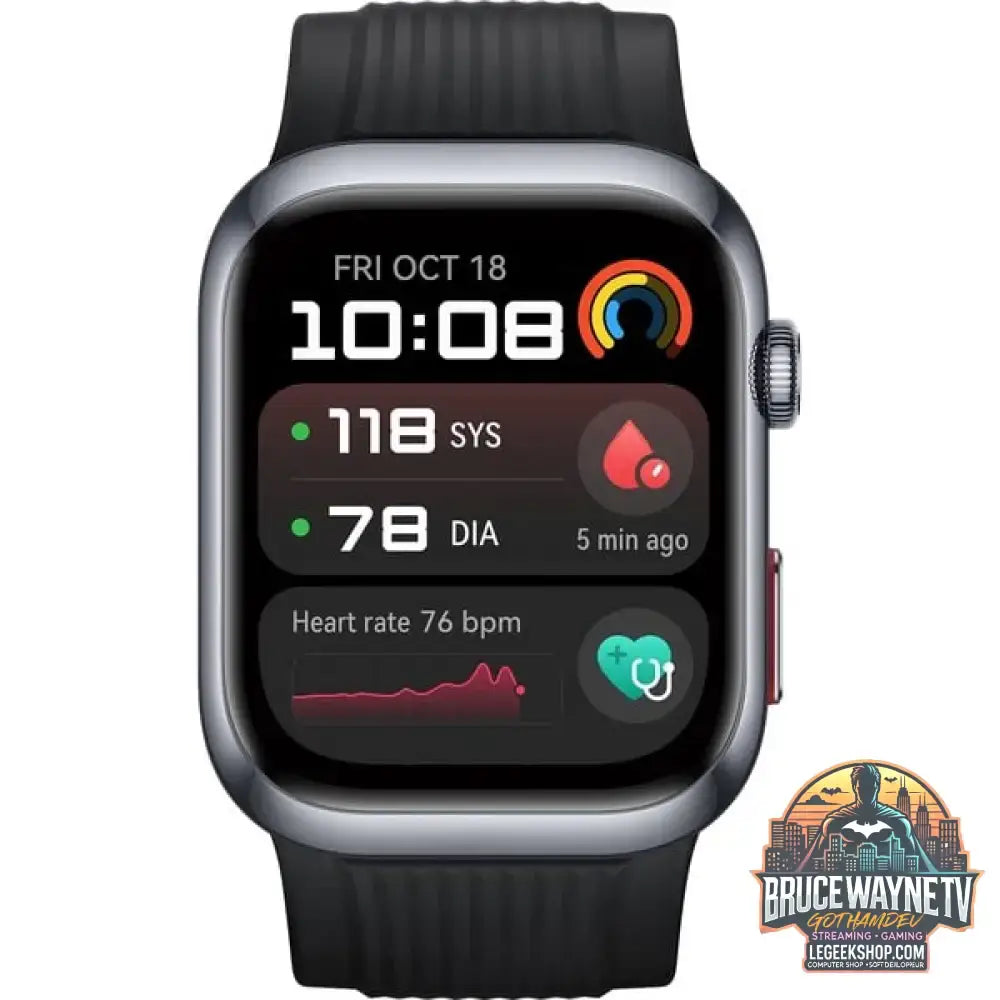 Huawei Watch D2 (Luca-B19), Smartwatch schwarz, schwarzes Fluorelastomer-Armband - Huawei - vue 2
