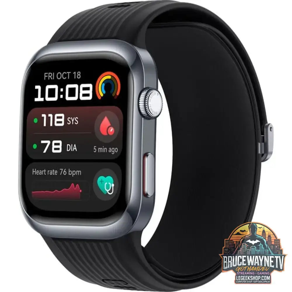 Huawei Watch D2 (Luca-B19), Smartwatch schwarz, schwarzes Fluorelastomer-Armband - Huawei - vue 3