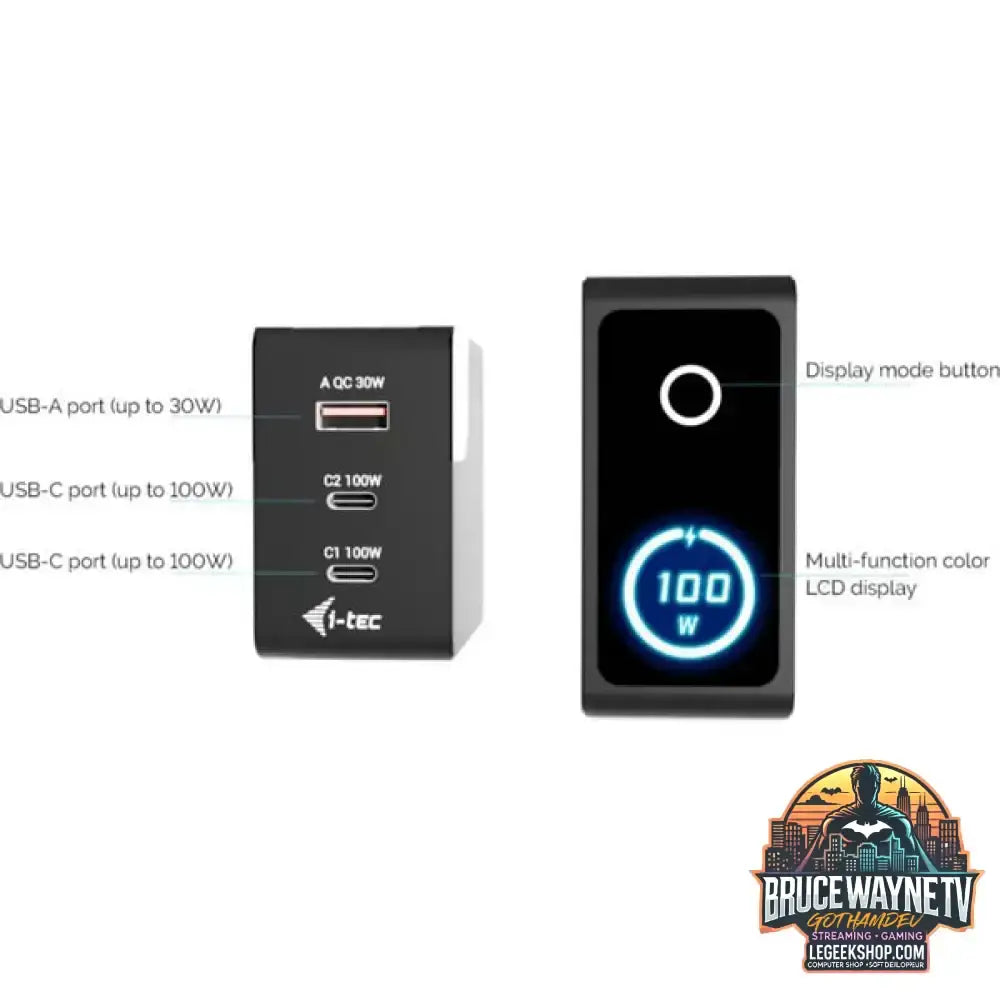 i-tec 100W Intelligent Multiport USB Charger, Ladegerät schwarz - i-tec - vue 3