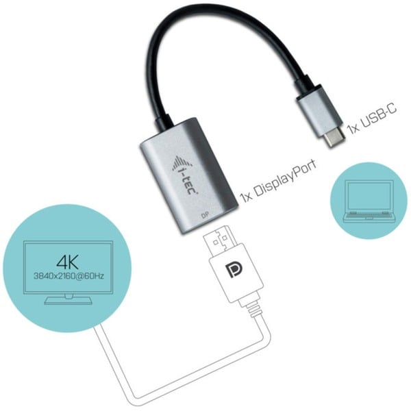 i-tec Adapter USB-C > Metal DisplayPort 4K / 60Hz - i-tec - vue 4